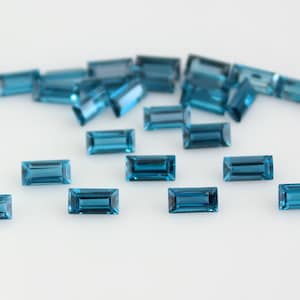Naturalny londyński niebieski topaz, szlifowany, 4 x 2 mm do 6 x 3 mm, luzem, jakość AAA, bez inkluzji, kamień szlachetny do biżuterii.