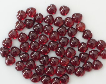 Cabujones de corazón de granate rojo natural de 4 mm, 5 mm, 6 mm y 10 mm piedra preciosa suelta de granate rojo piedra preciosa para joyería