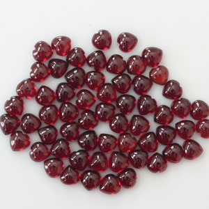 Red Garnet Heart Cabochons 4mm, 5mm, 6mm and 10mm, Natural Loose gemstone, AA quality, Gemstone For Jewelry.