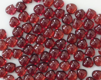 Red Rhodolite Garnet Natural 6mm Heart Cabochons Loose gemstone, AAA quality, Gemstone For Jewelry.
