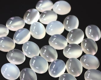 Natural White Moonstone Oval Cabochon 11x9 mm and 12x10 mm AAA Quality