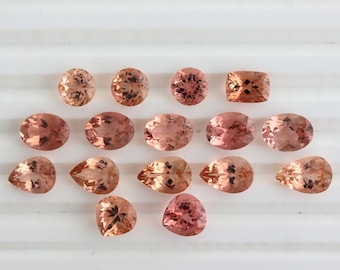 Peach Tourmaline Faceted Natural Loose gemstones in Multiple Shape And Size, AAA Quality, Inclusion Free, Gemstone For Jewelry.
