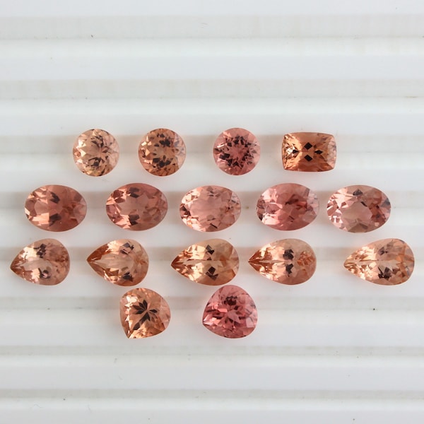 Peach Tourmaline Faceted Natural Loose gemstones in Multiple Shape And Size, AAA Quality, Inclusion Free, Gemstone For Jewelry.