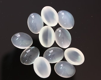 Natural White Moonstone Oval Shape Cabochon 14x10 to 18x13 mm Loose gemstone AAA Quality