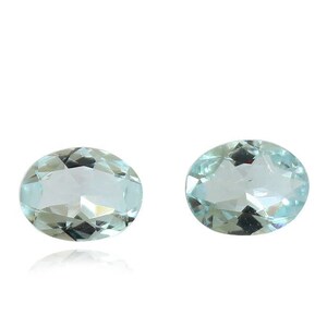 Natural blue Aquamarine Faceted, 2.50 Carat 9x7mm, 1 Pair Set March birthstone Gemstone For Jewelry Making