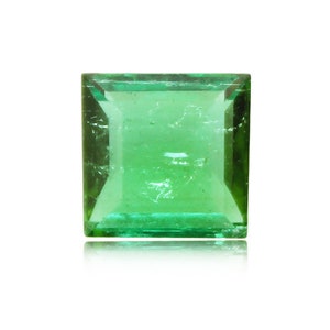 Green Tourmaline 8mm 2 carat Square Faceted Loose Gemstones, Natural Gemstone For Jewelry, Rare Find.