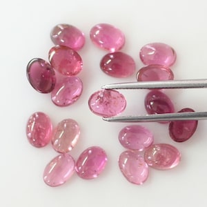 Pink Tourmaline 5x3mm, 6x4mm and 7x5mm Oval Cabochon Loose gemstone AA Quality, Natural Gemstone For Jewelry.