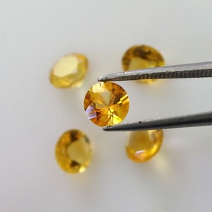 Real Citrine Round Cut faceted 6mm loose Gemstone Calibrated Size, Gems For Jewelry, Inclusion Free