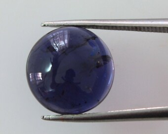 Blue Iolite 12 mm Round Cabochon Loose gemstone AAA Quality, Inclusion Free