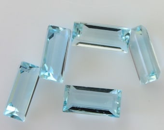 Natural Aquamarine Baguette Cut Faceted 3x2mm, 4X2mm, 6x3mm, 8x4mm and 10x5 mm Loose gemstone AAA Quality, Inclusion Free