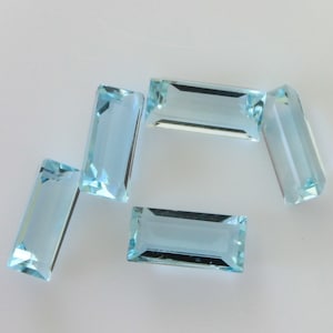 Natural Aquamarine Baguette Cut Faceted 3x2mm, 4X2mm, 6x3mm, 8x4mm and 10x5 mm Loose gemstone AAA Quality, Inclusion Free