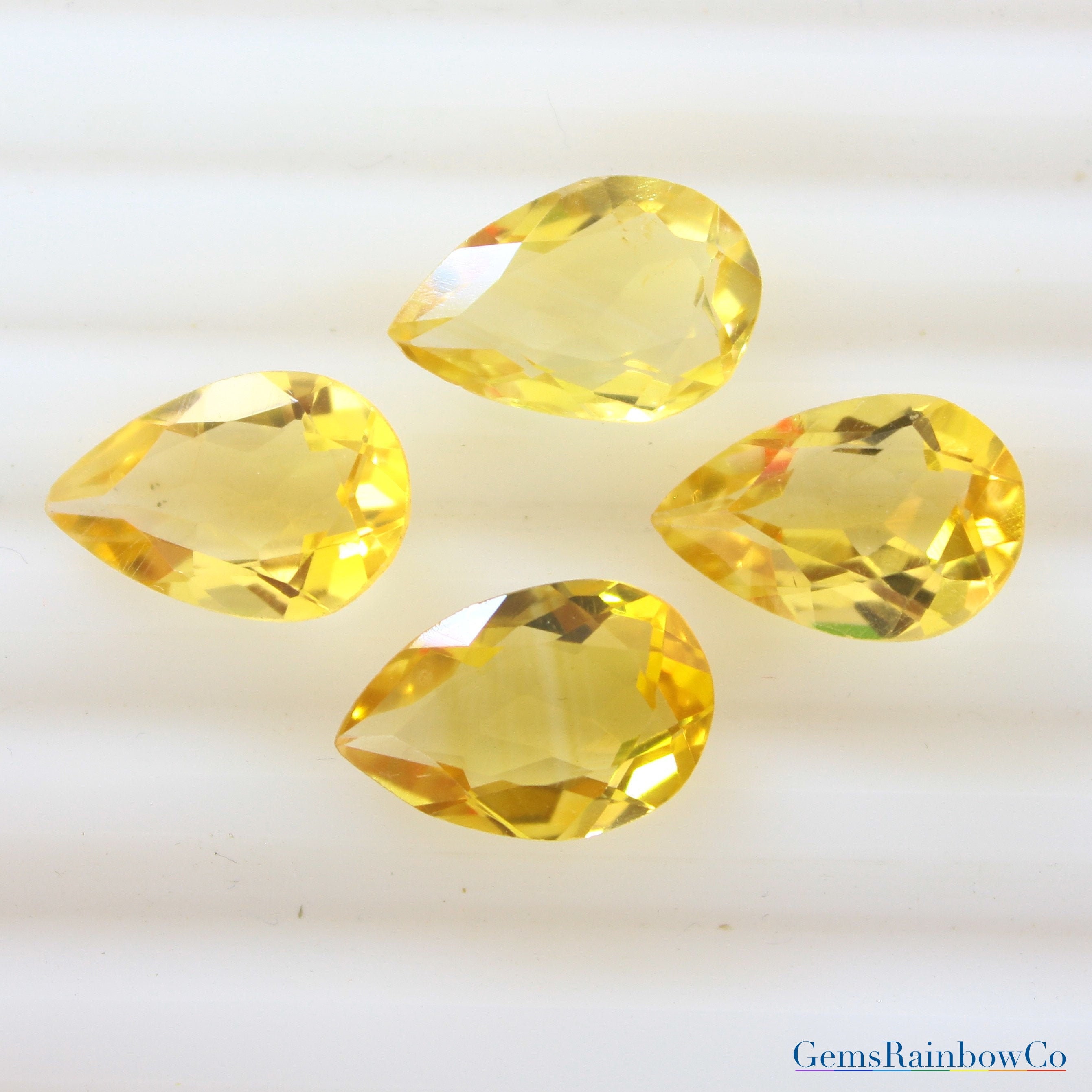 15x10 15mm x 10mm Natural Brazilian Pear Golden Citrine Gem Stone Gemstone 
