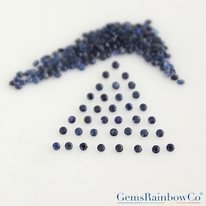 Natural Blue Sapphire Round 0.8 mm to 1.5 mm Faceted Loose gemstone AAA Quality image 5