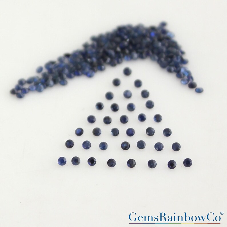 Natural Blue Sapphire Round 0.8 mm to 1.5 mm Faceted Loose gemstone AAA Quality image 5