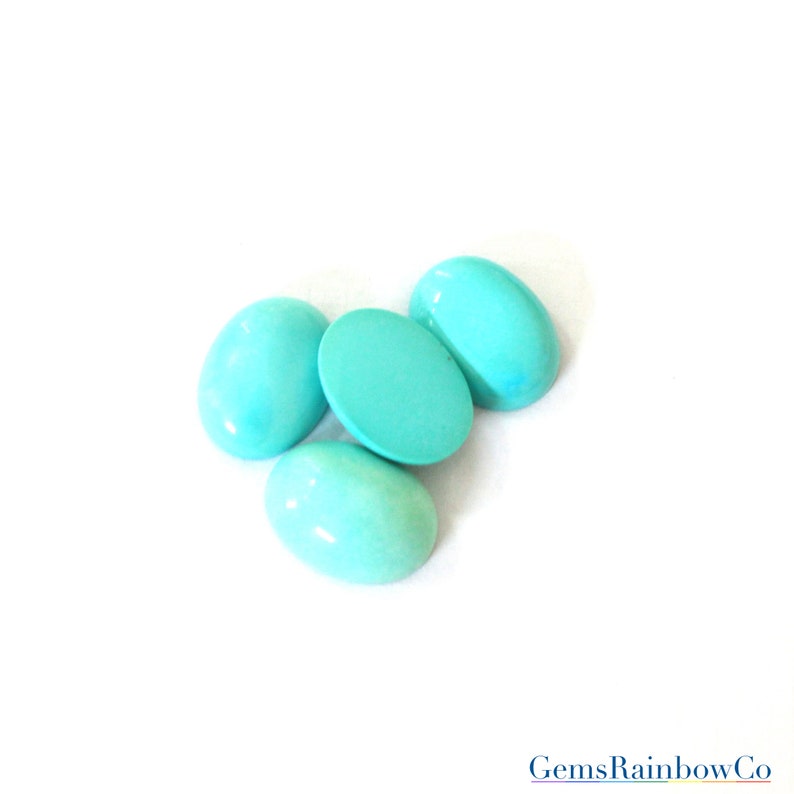 Natural Turquoise Oval Blue Cabochon 20x15 mm Loose gemstone AAA Quality, Inclusion Free image 4