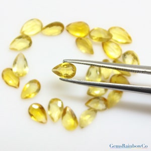 Natural Citrine 5x3mm, 6x4mm and 7x5mm Citrine Pear Faceted Loose gemstone, light yellow, clearance.