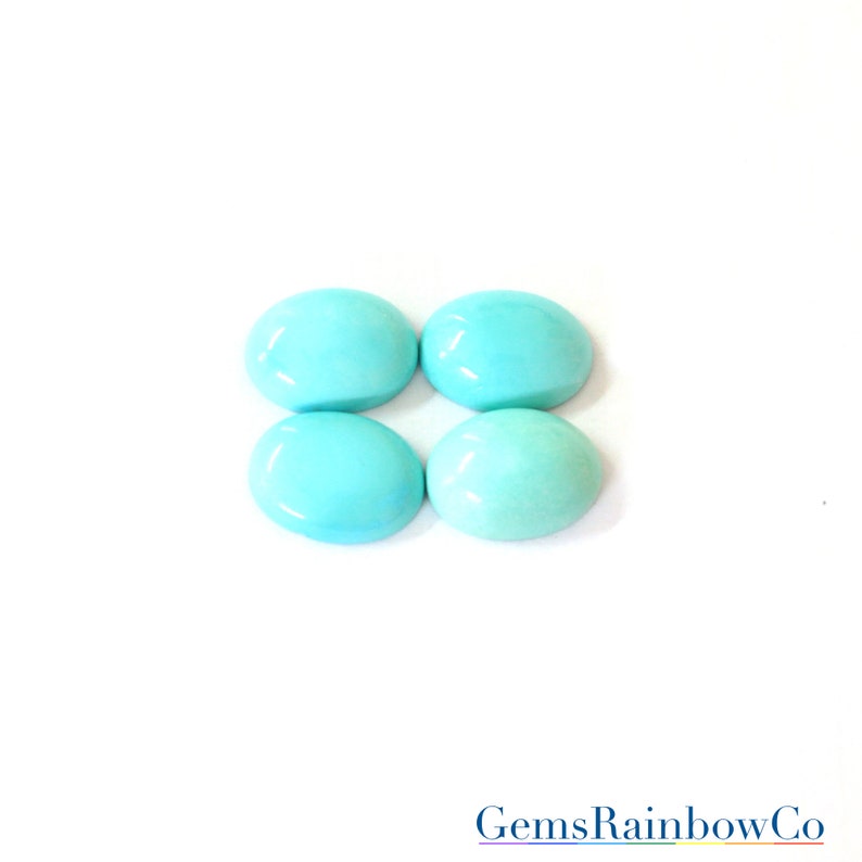 Natural Turquoise Oval Blue Cabochon 20x15 mm Loose gemstone AAA Quality, Inclusion Free image 3