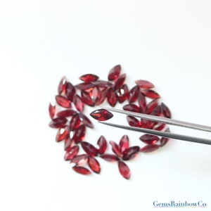Natural Rhodolite Red Garnet 8X4mm Marquise Faceted Loose Gemstone AAA quality, available in lots.