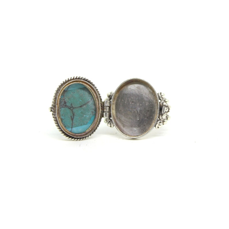 Beautiful Gift For Women US Ring Size 8.5 Turquoise 925 Sterling Silver Ring Jewelry Daily Wear Jewellery