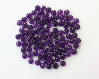 Natural African Amethyst Round Cabochon 5mm and 6mm Loose gemstone AAA Quality, Inclusion Free