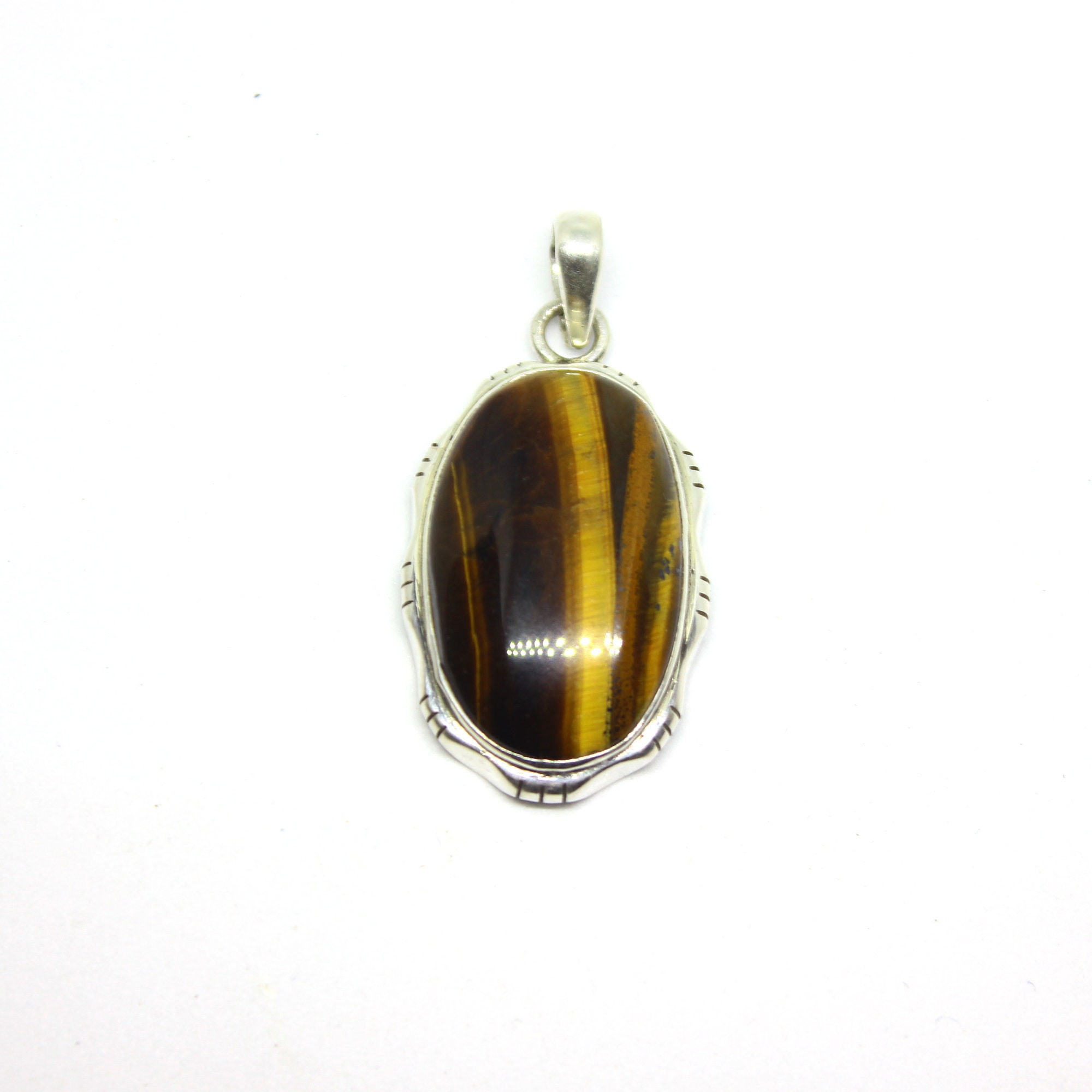 Anillo Sello De Ojo De Tigre, Plata De Ley Chapada En Oro, Estilo Bohemio. - España