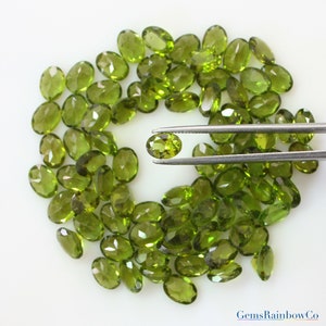 Natural Peridot Olive Green Oval Faceted Loose gemstone 6x4 mm and 7x5 mm A Quality, Gemstone For Jewelry, clearance.
