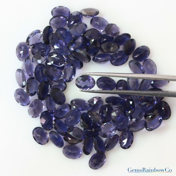 天然アイオライト オーバル ファセット ルース宝石 サイズ 7x5mm 天然アイオライト オーバル ファセット ルース宝石 サイズ 7x5mm