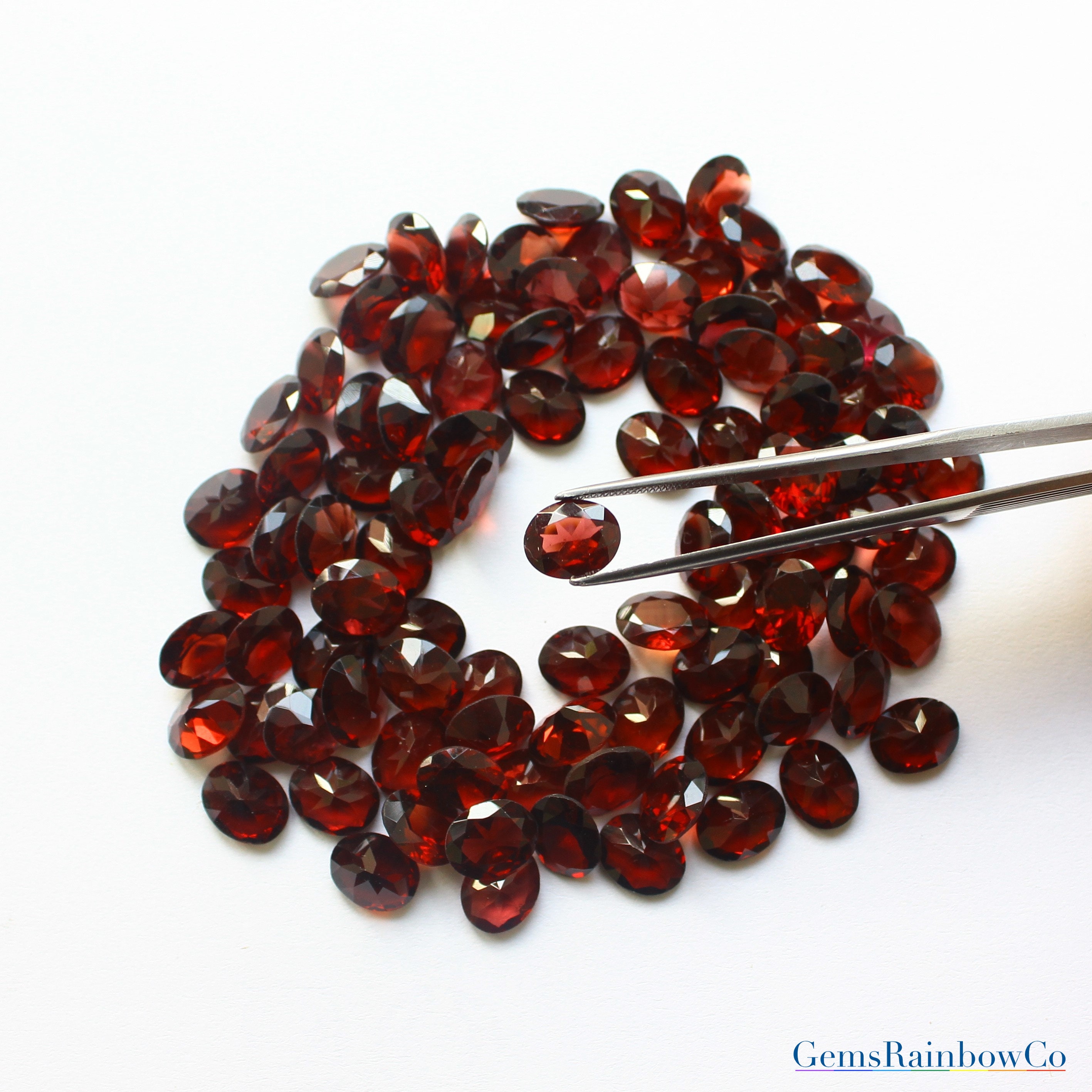 10x8 mm Ovals Faceted Loose gemstone AAA Quality Red Etsy