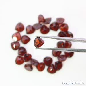 Garnet Natural AAA Quality Garnet Heart Faceted Loose gemstone, Red Indian Garnet 5mm and 6mm Gemstone For Jewelry.