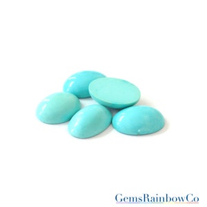 Natural Turquoise Oval Blue Cabochon 20x15 mm Loose gemstone AAA Quality, Inclusion Free image 1