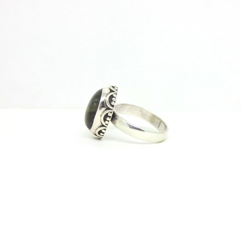 Garnet Daily Wear Jewellery Beautiful Gift For Women Labradorite And Black Onyx 925 Sterling Silver Ring Jewelry