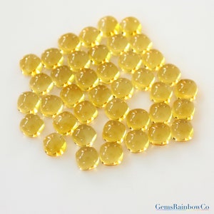 Citrine Natural Excellent Quality 6mm to 10mm Citrine Cushion Cabochons Loose gemstone, AAA quality, Gemstone For Jewelry.