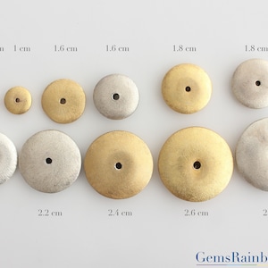Brushed Silver Saucer Beads for jewelry Making, Solid Silver Button beads ranging from sizes 10mm to 25mm.