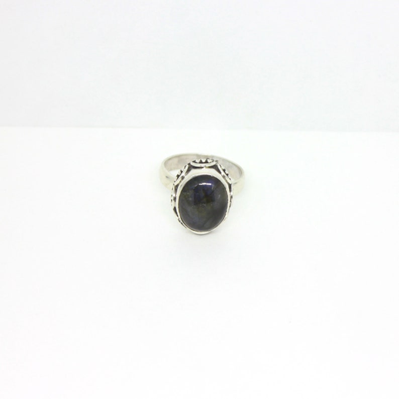 Garnet Daily Wear Jewellery Beautiful Gift For Women Labradorite And Black Onyx 925 Sterling Silver Ring Jewelry