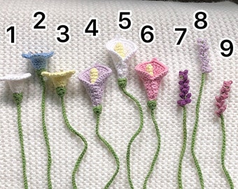 Crochet flower bookmark, Set of 2 any flowers bookmark, Gift for booklovers