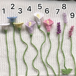 Crochet flower bookmark, Set of 2 any flowers bookmark, Gift for booklovers