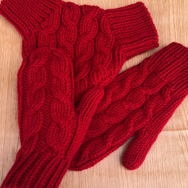 Rote Paare Handschuhe, gestrickte Handschuhe, Valentinstag Geschenk für Verliebte, Weihnachtsgeschenk