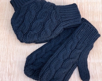 Black Couples mittens, Knit lovers gloves, Valentine's Day gift for lovers, Christmas gift