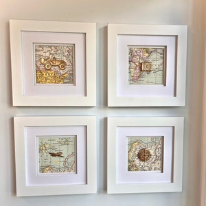 Adventure Theme Baby Intaglio Art, Travel World Map Wall Hanging, Travel Nursery Decor, Vehicle Baby Room, Explorer Kid Room, Plane Car Art