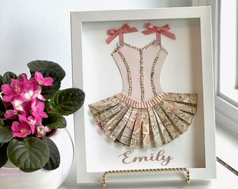 Arte de pared de bailarina de Roma, bebé de ballet, arte de ballet personalizado, decoración de vivero de Italia, arte de pared de baile, vestido de mapa, vestido de mapa vintage, vestido de tutú