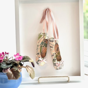 Paris Ballet Slipper Wall Art, Ballerina Theme Nursery, Dancer Gift, Paris Map Nursery Decor, French Baby Room Wall Hanging, Tutu Dress