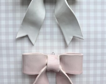 Limited Drop Ceramic Bow Wall Art, Bow Nursery Decor, Decorative Bow, Coquette Nursery Decor, Handmade Ceramic Bow, Gift For Baby Girl