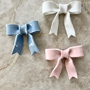 Custom Hand Made Ceramic Bow, Dorm Room Wall Decor, Sorority Girl Gift, Messy Coquette, Little Big Reveal, Girl Dorm Room Wall Decoration
