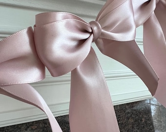 Satin Bow Ribbon Garland, Bow Baby Shower Decor, Bachelorette Garland, Coquette Bowful Decor, Nursery Banner Garland, Girl Nursery Bow Decor