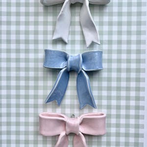 Ceramic Bow Wall Art, Bow Nursery Decor, Decorative Bow, Coquette Nursery Decor, Handmade Ceramic Bow, Gift For Baby Girl, Bow For Baby Girl