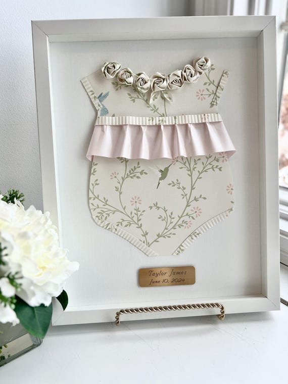 Custom New Baby Girl Wall Art, Personalized Baby Gift, Wallpaper Nursery Art, Sage Nursery, Girly Nursery, Hummingbird Art, Bird Lover