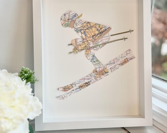 Personalized Ski Gift, Skiing Wall Art, Sport Theme Nursery, Winter Theme Decor, Custom Skier Gift, Ski Art, Colorado Gift, Where We Gift