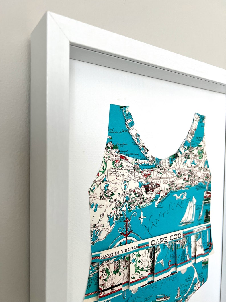 Cape Cod Map Bathing Suit Wall Art Coastal Nursery Decor Etsy