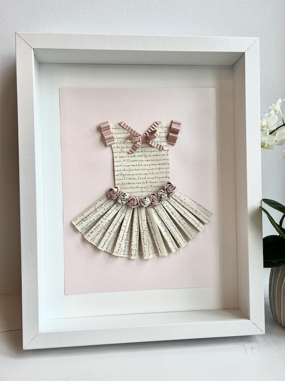 Ballerina Antique French Paper Tutu Art, Ballerina Nursery, Pink Tutu Art, Blush Wall Decor Nursery, Ballerina Girl Gift, Ballet Nursery