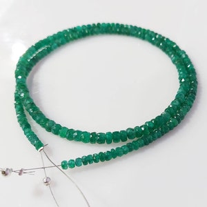 AAA Grade Emerald Faceted Beads, Genuine Emerald Beads, Faceted Loose Drilled Beads, Green Gemstone Beads, 12&quot; Inch To 30&quot; Strand